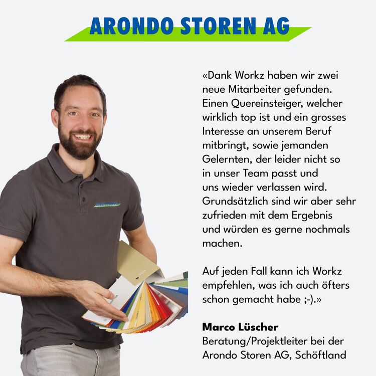 Kunden-Feedback von Marco Lüscher, Arondo Storen AG